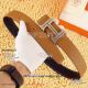 Perfect Replica AAA Hermes Brown Leather Belt With Black Diamonds Gold Buckle (5)_th.jpg